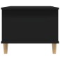 vidaXL Mesa de centro madera contrachapada negro 90x50x40 cm