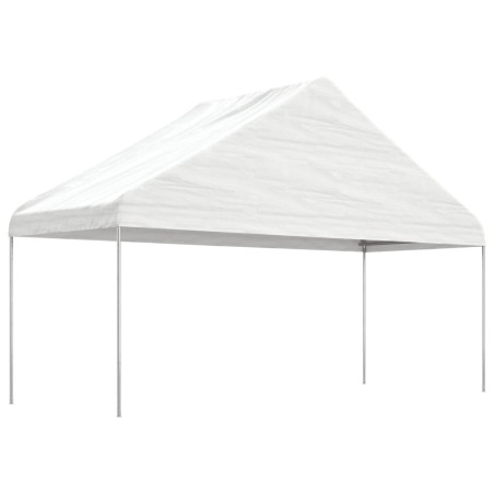  vidaXL Cenador con techo polietileno blanco 5,88x2,23x3,75 m