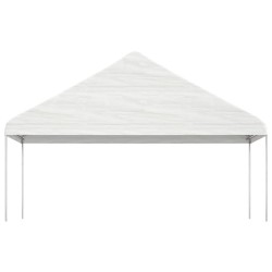  vidaXL Cenador con techo polietileno blanco 5,88x2,23x3,75 m
