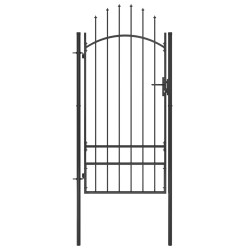 vidaXL Puerta de jardín de acero negro 1x2,5 m
