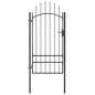 vidaXL Puerta de jardín de acero negro 1x2,5 m