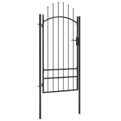 vidaXL Puerta de jardín de acero negro 1x2,5 m