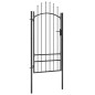 vidaXL Puerta de jardín de acero negro 1x2,5 m