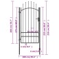 vidaXL Puerta de jardín de acero negro 1x2,5 m