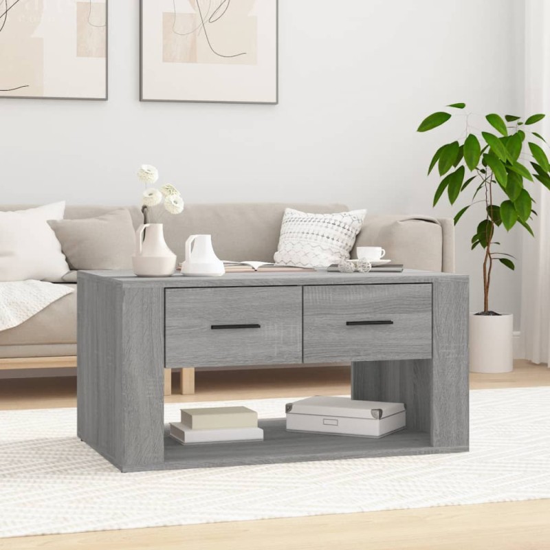 vidaXL Mesa de centro madera contrachapada gris Sonoma 80x50x40 cm vidaXL Mesa de centro madera contrachapada gris Sonoma 80x50x40 cm