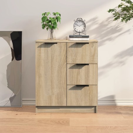 vidaXL Aparador de madera contrachapada color roble Sonoma 60x30x70 cm