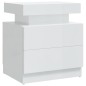 vidaXL Mesita de noche madera de ingeniería blanco brillo 45x35x52 cm vidaXL Mesita de noche madera de ingeniería blanco brillo 45x35x52 cm