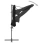 vidaXL Sombrilla voladiza con poste de acero negro 300 cm