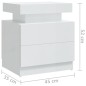 vidaXL Mesita de noche madera de ingeniería blanco brillo 45x35x52 cm vidaXL Mesita de noche madera de ingeniería blanco brillo 45x35x52 cm
