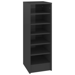 vidaXL Mueble zapatero madera contrachapada gris brillo 31,5x35x90 cm