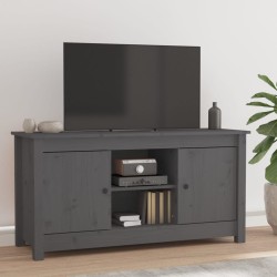 vidaXL Mueble de TV de madera maciza de pino gris 103x36,5x52 cm