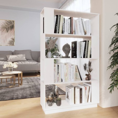 vidaXL Estantería/divisor de espacios madera pino blanco 80x25x132 cm