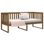 vidaXL Sofá cama de madera maciza de pino marrón miel 90x190 cm vidaXL Sofá cama de madera maciza de pino marrón miel 90x190 cm