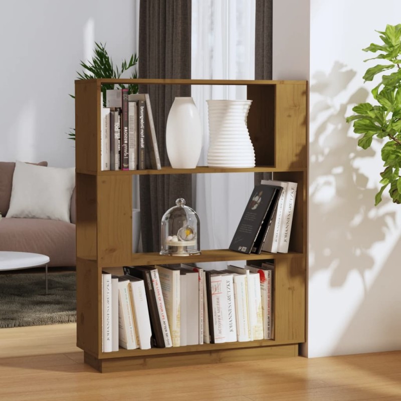 vidaXL Estantería/divisor madera de pino marrón miel 80x25x101 cm vidaXL Estantería/divisor madera de pino marrón miel 80x25x101 cm