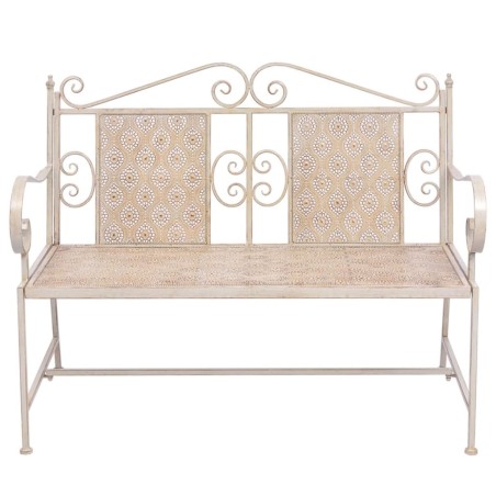 vidaXL Banco de jardín 115 cm acero blanco vintage