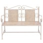 vidaXL Banco de jardín 115 cm acero blanco vintage