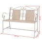 vidaXL Banco de jardín 115 cm acero blanco vintage