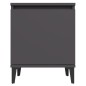 vidaXL Mesita de noche con patas de metal gris 40x30x50 cm
