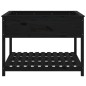 vidaXL Jardinera con estante madera maciza pino negro 111,5x111,5x81cm vidaXL Jardinera con estante madera maciza pino negro 111,5x111,5x81cm