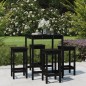 vidaXL Set de mesa y taburetes altos jardín 5 piezas madera pino negro vidaXL Set de mesa y taburetes altos jardín 5 piezas madera pino negro