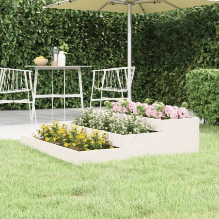 vidaXL Jardinera madera maciza de pino blanco 107x107x27 cm