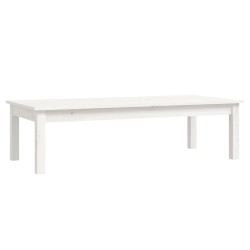 vidaXL Mesa de centro de madera maciza de pino blanco 110x50x30 cm