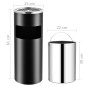 vidaXL Papelera con cenicero de acero negro 30 L vidaXL Papelera con cenicero de acero negro 30 L