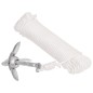 vidaXL Ancla plegable con cuerda hierro maleable plateado 0,7 kg vidaXL Ancla plegable con cuerda hierro maleable plateado 0,7 kg