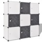 vidaXL Armario cubo organizador con 9 compartimentos negro y blanco vidaXL Armario cubo organizador con 9 compartimentos negro y blanco