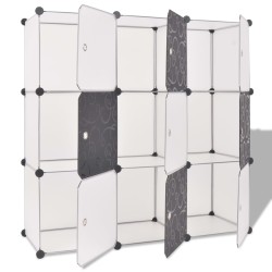 vidaXL Armario cubo organizador con 9 compartimentos negro y blanco