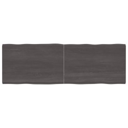 vidaXL Tablero mesa madera tratada borde vivo marrón 180x60x(2-4) cm