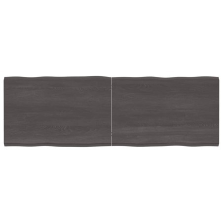 vidaXL Tablero mesa madera tratada borde vivo marrón 180x60x(2-4) cm