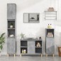vidaXL Armario de lavabo madera contrachapada gris hormigón 80x33x60cm vidaXL Armario de lavabo madera contrachapada gris hormigón 80x33x60cm