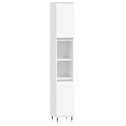 vidaXL Armario de baño madera contrachapada blanco 30x30x190 cm