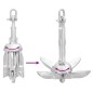 vidaXL Ancla plegable con cuerda hierro maleable plateado 0,7 kg vidaXL Ancla plegable con cuerda hierro maleable plateado 0,7 kg