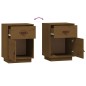 vidaXL Mesita de noche madera maciza de pino marrón miel 40x34x55 cm vidaXL Mesita de noche madera maciza de pino marrón miel 40x34x55 cm