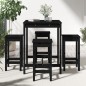 vidaXL Set de mesa y taburetes altos jardín 5 piezas madera pino negro vidaXL Set de mesa y taburetes altos jardín 5 piezas madera pino negro