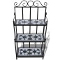 vidaXL Soporte de plantas mosaico negro y blanco vidaXL Soporte de plantas mosaico negro y blanco