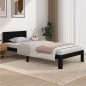 vidaXL Estructura de cama madera maciza de pino negro 90x200 cm vidaXL Estructura de cama madera maciza de pino negro 90x200 cm