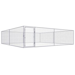 vidaXL Perrera de exterior de acero galvanizado 4x4x1 m