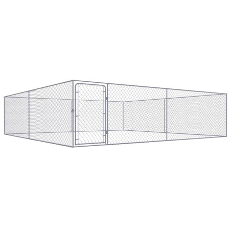 vidaXL Perrera de exterior de acero galvanizado 4x4x1 m