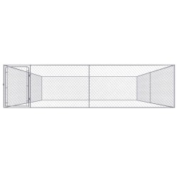 vidaXL Perrera de exterior de acero galvanizado 4x4x1 m