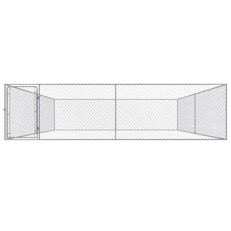 vidaXL Perrera de exterior de acero galvanizado 4x4x1 m