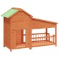 vidaXL Caseta para perros madera maciza de pino marrón 143x60,5x109 cm vidaXL Caseta para perros madera maciza de pino marrón 143x60,5x109 cm