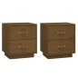 vidaXL Mesitas de noche 2 uds madera de pino marrón miel 40x34x45 cm vidaXL Mesitas de noche 2 uds madera de pino marrón miel 40x34x45 cm