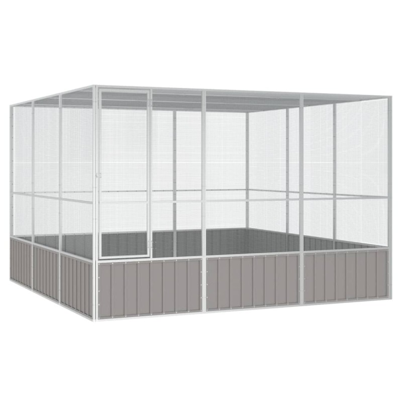 vidaXL Jaula pájaros acero galvanizado gris 302,5x324,5x211,5 cm vidaXL Jaula pájaros acero galvanizado gris 302,5x324,5x211,5 cm