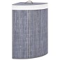 vidaXL Cesto para la ropa sucia de esquina bambú gris 60 L vidaXL Cesto para la ropa sucia de esquina bambú gris 60 L