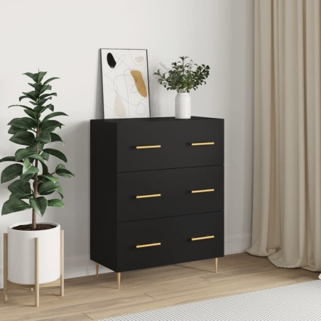 vidaXL Aparador de madera de ingeniería negro 69,5x34x90 cm