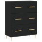 vidaXL Aparador de madera de ingeniería negro 69,5x34x90 cm