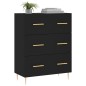 vidaXL Aparador de madera de ingeniería negro 69,5x34x90 cm